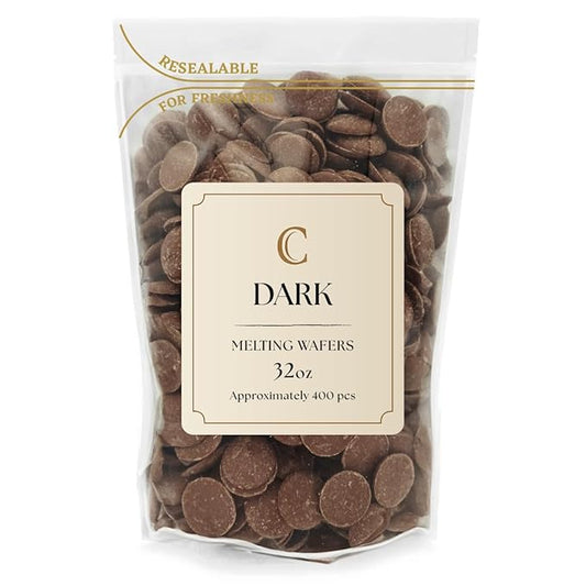 KIDU Chocolate Melting Wafers Bulk Bag Perfect For Dipping, Deserts, Baking And More (2 Pound, Dark)