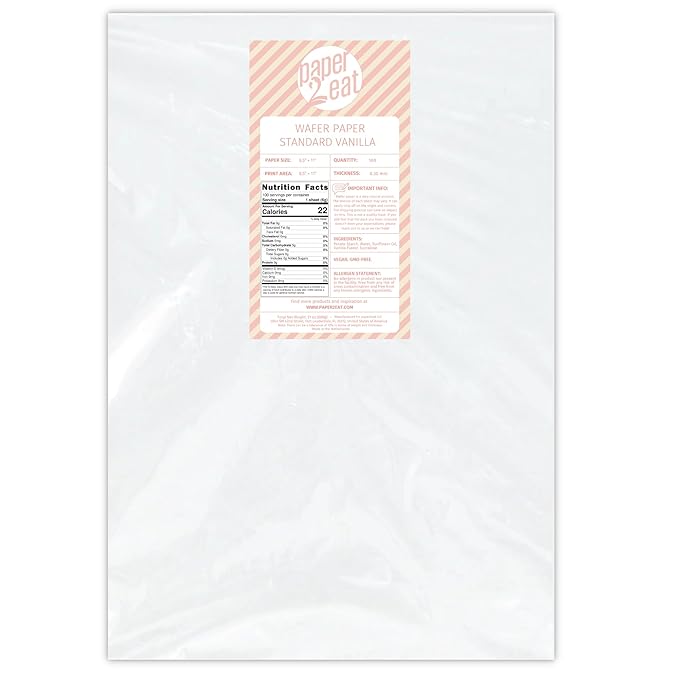 Printable Edible Wafer Paper Sheets from paper2eat (0.30 mm - 100 sheets/Vanilla)