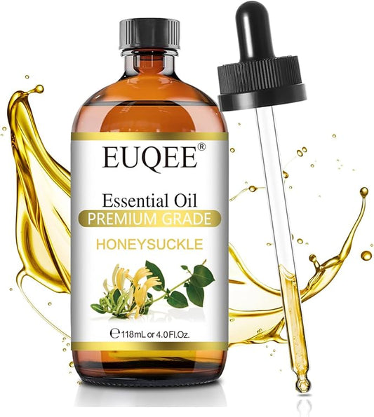 Honeysuckle Essential Oil 118ml Pure Honeysuckle Oil Premium Essential Oil - with Glass Dropper Great for Diffuser, DIY Soap, Candle Making - 4Fl. OZ