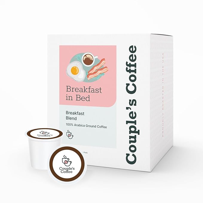 Couple's Coffee Breakfast Blend K-Cups | Gives Back to Military Families | Breakfast in Bed | Gourmet Ground Coffee Breakfast Blend | Compatible with K-Cups & Single Serve Brewers | 24 Count