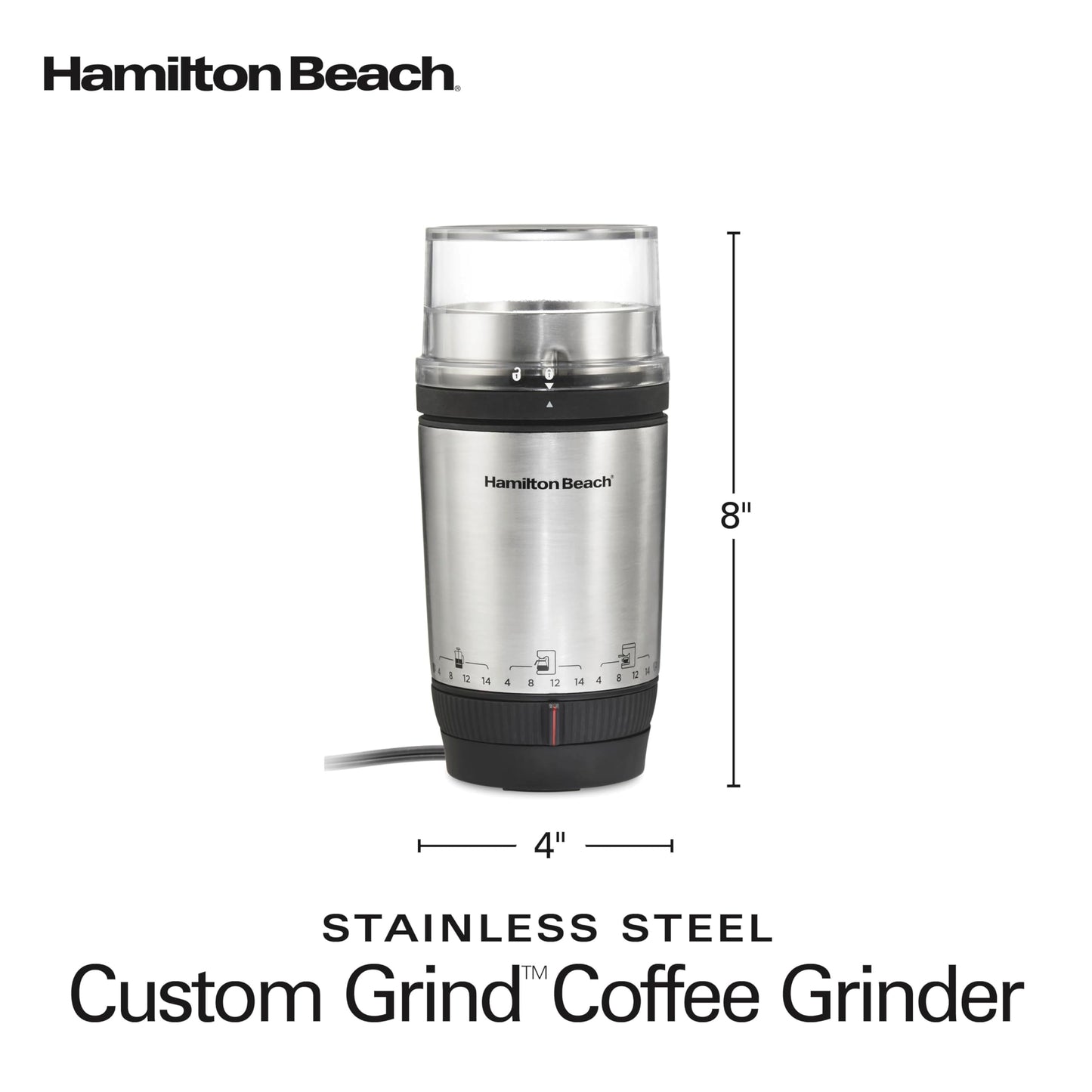Hamilton Beach Custom Grind Electric Coffee Grinder For Up To 14 Cups