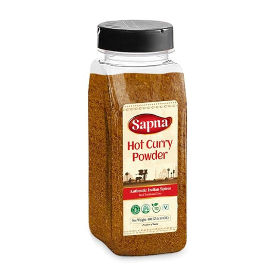 Sapna Hot Curry Powder, 14 OZ, Premium Authentic Indian Spice Blend, All Natural