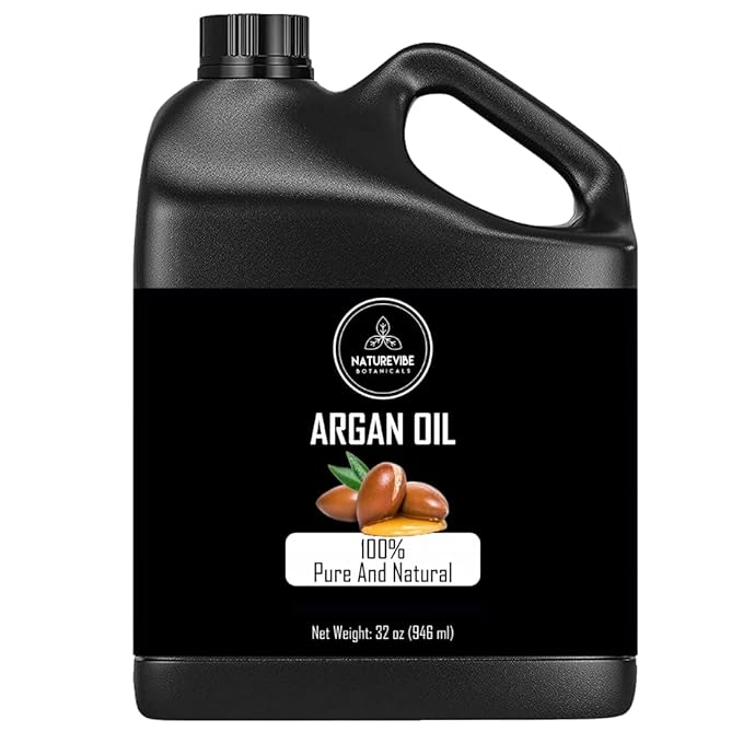 Naturevibe Botanicals Argan Oil 32 Fl oz ??Cold Pressed, Unrefined, Pure Moroccan Argan Oil for Hair, Skin, Face & Massage ??Natural Carrier Oil for DIY Beauty & Aromatherapy