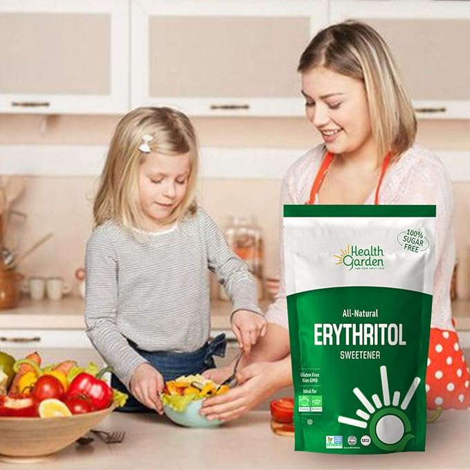 Health Garden Erythritol Sugar Free Sweetener - All Natural - Non GMO - Kosher- Keto Friendly (48 Ounce (Pack of 1))