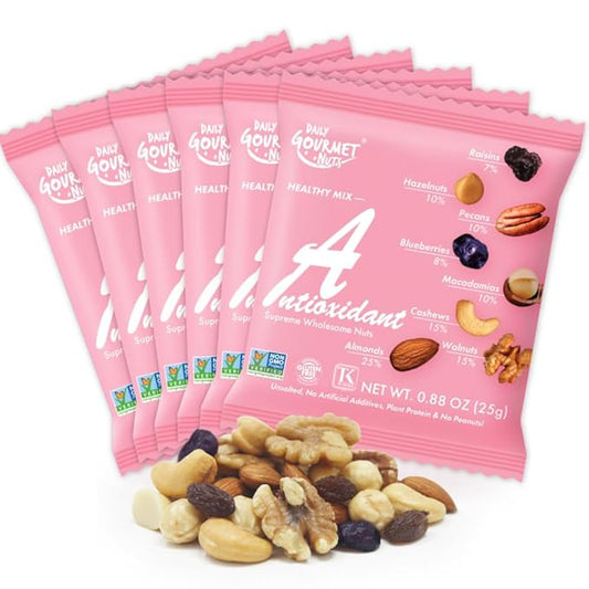 Daily Gourmet Nuts - Unsalted Mixed Nuts Snack Packs/Individually Wrapped Snacks/Nut Snacks/No Peanuts/Healthy Trail Mix Individual Packs/Deluxe Assorted Snacks / 48 Packs