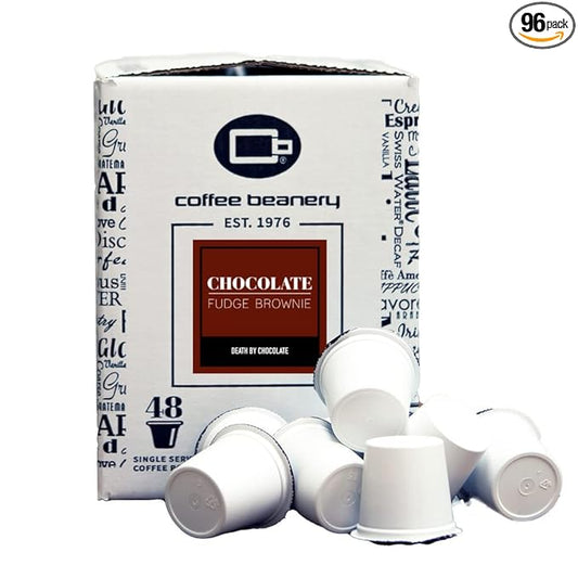 Chocolate Fudge Brownie Coffee Pods by Coffee Beanery | 96ct Bulk Flavored Coffee Pods Medium Roast Coffee