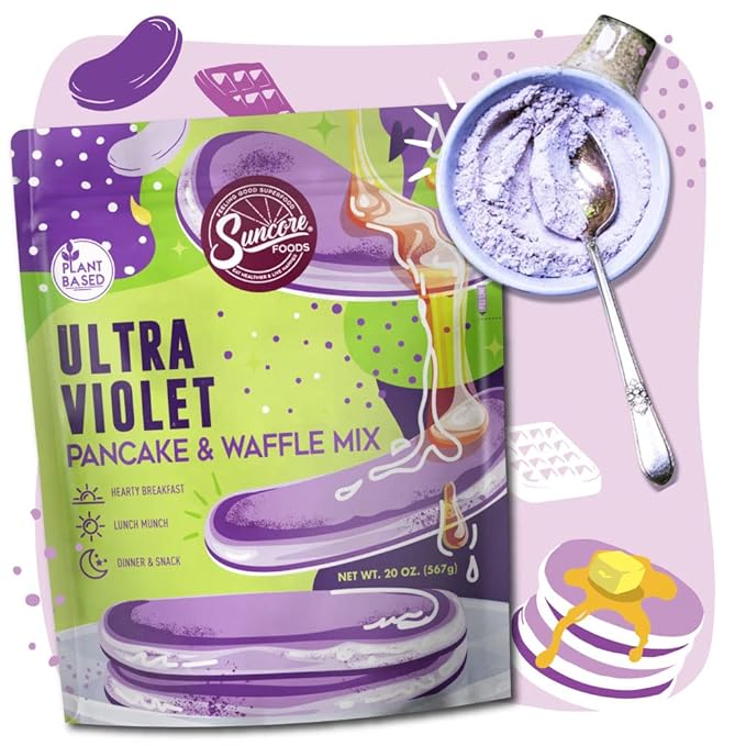 Suncore Foods Ultra Violet Pancake & Waffle Powder Mix, Non-GMO, 20oz (1 Pack)