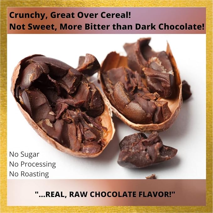 Cacao Nibs Organic - 100% Dark Chocolate Chips - Raw, Unsweetened Cocoa Pieces - 16 Oz - Keto and Vegan Superfood - Healthy Sugar Free Snack or Add to Smoothies or Baking by Pure Natural Miracles