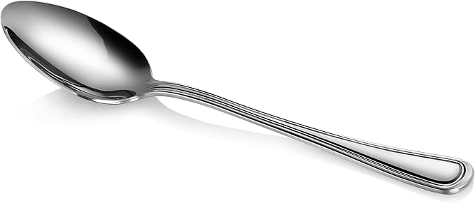 New Star Foodservice 58208 Slimline Pattern, 18/0 Stainless Steel, Serving Spoon, 8.4-Inch, Set of 12