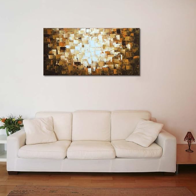 Textured Abstract Oil Paintings on Canvas Modern Art Decor for Wall