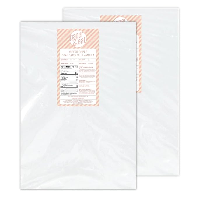 Printable Edible Wafer Paper Sheets from paper2eat (0.40 mm - 100 sheets/Vanilla)