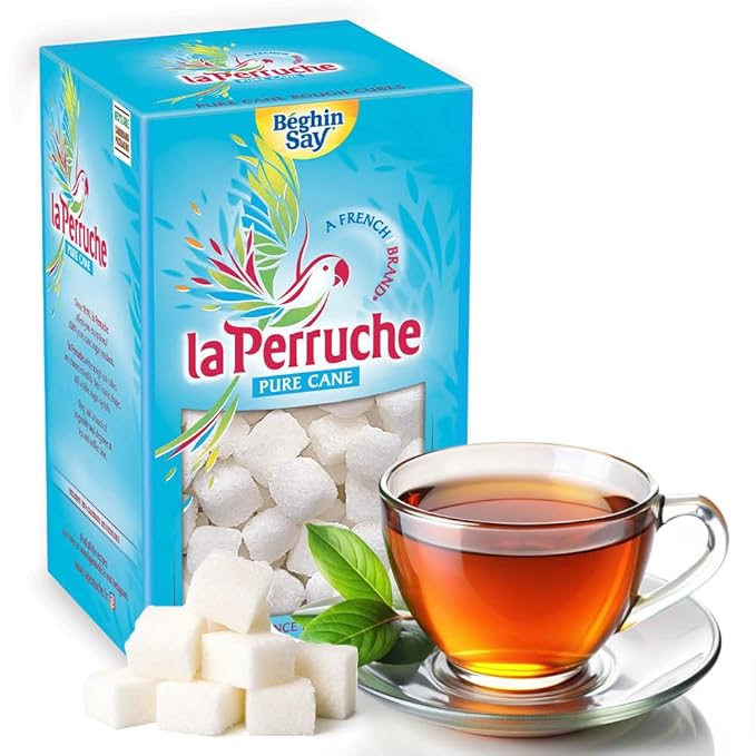 La Perruche Pure Cane White Sugar Cubes (750g/1.65lb box) | Ideal Sugar Cubes for Teas | Pack of 2