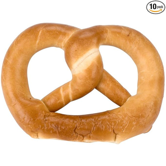 PretzelHaus Bakery Authentic Bavarian Plain Soft Pretzel, Pack of 10