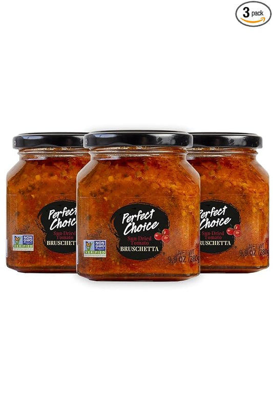 Perfect Choice Sundried Tomato Bruschetta - Ready-to-Serve Dip 12.7 oz (Pack of 3)