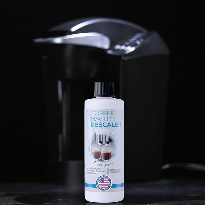 Descaling Solution for Coffee & Espresso Machines - 2 Bottle Pack (4 Uses) - Universally Compatible Descaler Cleaner for Keurig, Breville, Nespresso, Delonghi & All Single Use or Drip Machines