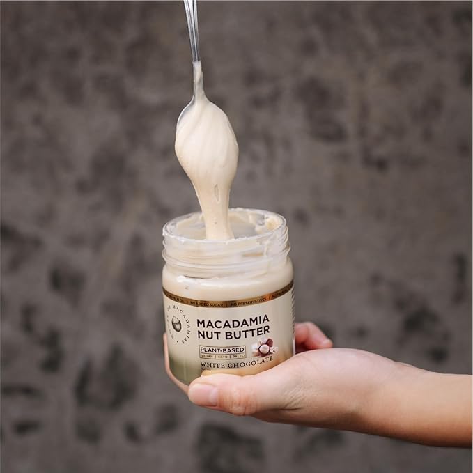 Macadamia Nut Butter, White Chocolate - 1 x 8.8oz - No Added Sugar, No Palm Oil, Plant-based, No Artificial Ingredients