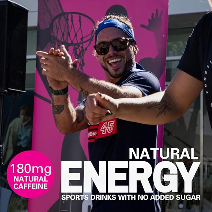 Pure Fuel Healthy Energy Drinks Tropical Torrent - Sports Drinks - Plant Based - 180mg Natural Caffeine - 12pk x 16.9 fl oz