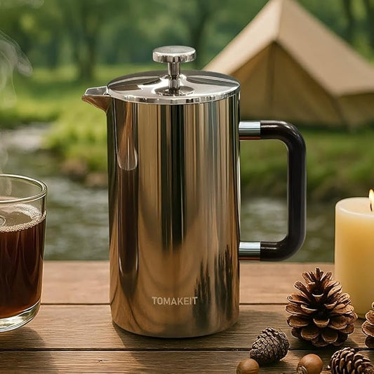 1L/34 Oz French Press Coffee Maker,304 Stainless Steel Coffee Press,Durable & Easy Clean,Leak-Proof Design,Prensa Francesa Para Cafe for Home,Office,Camping