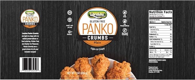 Landau Panko Crumbs"Gluten Free" Kosher For Passover 7 Ounce (Plain)
