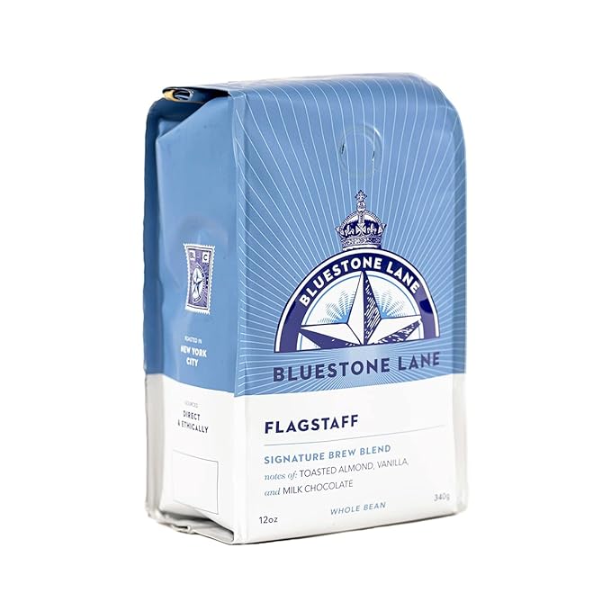 Bluestone Lane Flagstaff Ground Coffee, Medium Roast, Filter & Cold Brew Blend, 12 Ounce Bag