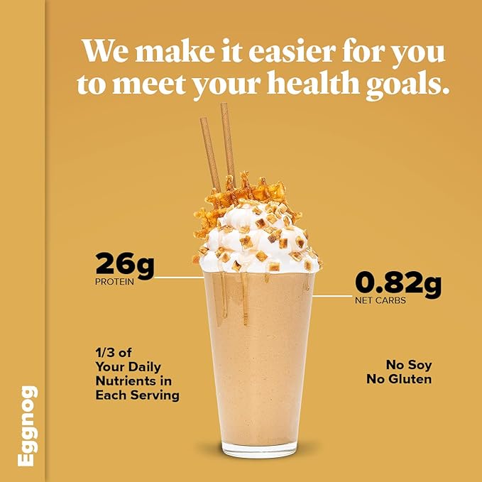 Keto Chow Eggnog | Keto Meal Replacement Shake Powder | Nutritionally Complete | Low Carb | Delicious Easy Meal Substitute | Protein Rich You Choose The Fat | Single Meal
