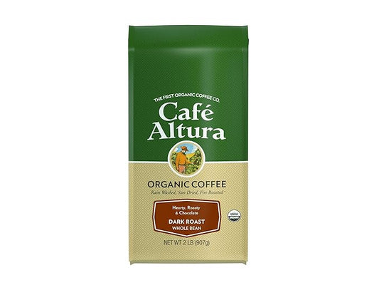 Cafe Altura Whole Bean Organic Coffee, Dark Roast, 2 lb Bag