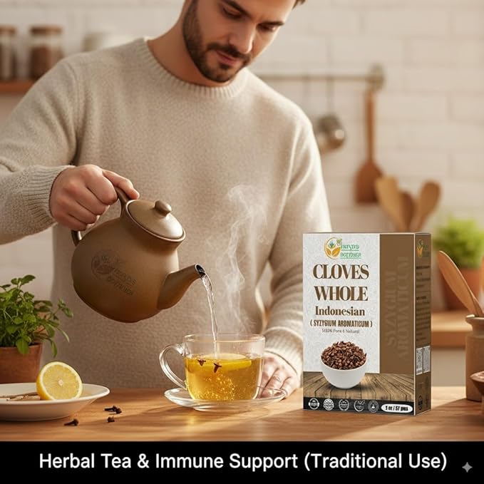 Herbs Botanica Cloves Whole Bulk Indonesian Premium Quality, Non-GMO, Gluten-Free Perfect for Cooking, Baking & Herbal Teas Aromatic & Fresh Spice in 2 oz Resealable Pack