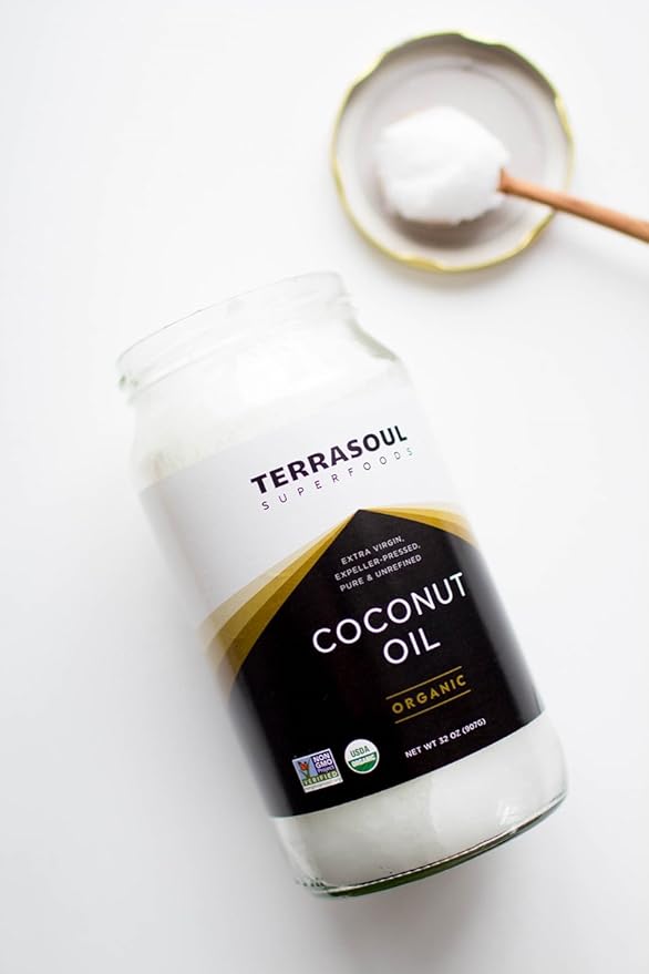 Terrasoul Superfoods Extra Virgin Organic Coconut Oil, 2 Pounds (Glass Jar)