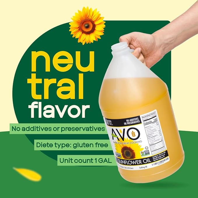 AVO NON-GMO High Oleic Sunflower Oil for General Cooking - 1 Gallon