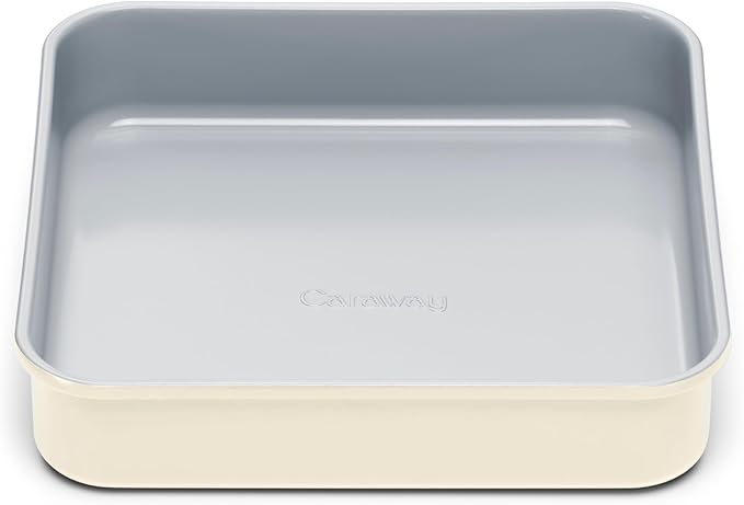 Caraway 9??Square Pan - Non-Stick Ceramic Coating - Free From Forever Chemicals - Cake Pan Perfect for Brownies, Lemon Bars, & More - Cream