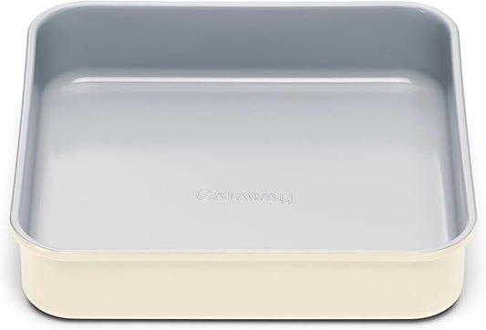 Caraway 9??Square Pan - Non-Stick Ceramic Coating - Free From Forever Chemicals - Cake Pan Perfect for Brownies, Lemon Bars, & More - Cream