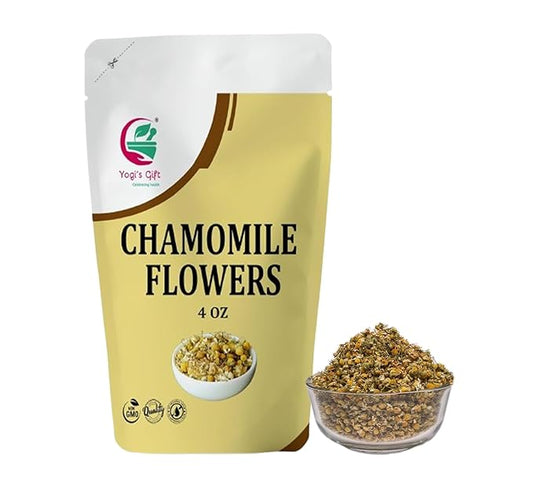 Chamomile Flowers 4 oz, 100% Natural Loose Leaf Chamomile Tea, Whole Dried Flowers for Herbal Tea, Resealable Bag for Freshness - By Yogi?셲 Gift짰