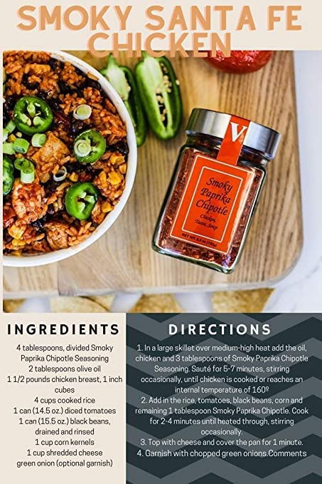Smoky Paprika Chipotle- 2.3 Ounce Resealable Pouch ??The ultimate balance of mesquite smoke with savory and sweet. BBQ Season Perfection. (2.4 Ounce Pouch)