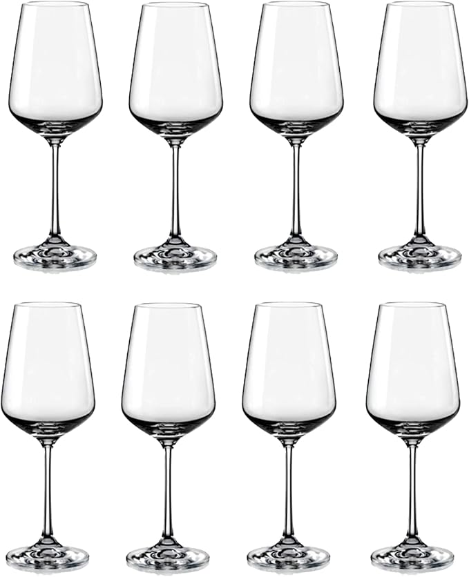KOXIN-KARLU Unbreakable Classic 18 ounce All-Purpose Plastic Stem Wine Glasses Acrylic Glasses, Set of 8 Clear