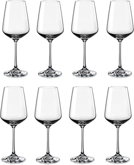 KOXIN-KARLU Unbreakable Classic 18 ounce All-Purpose Plastic Stem Wine Glasses Acrylic Glasses, Set of 8 Clear