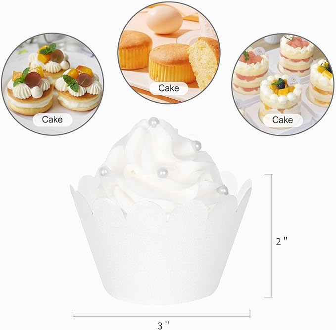 KPOSIYA Set of 100 Artistic Bake Cake Cups Filigree Little Vine Lace Laser Cut Cupcake Wrapper Liner Baking Cup Muffin CaseTrays for Wedding Birthday Party Decoration-Best Kitchen Gift竊늋hiteç«?"<div>