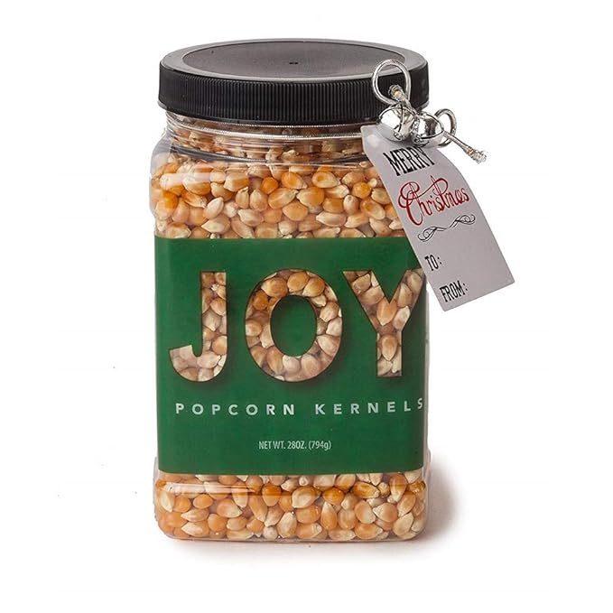 Wabash Valley Farms Popcorn Kernels Jar - "Joy" Popcorn Kernel Jar For Movie Night (28 oz)