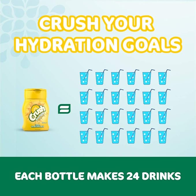 Crush, Pineapple, Liquid Water Enhancer ??New, Better Taste! (4 Bottles, Makes 96 Flavored Water Drinks) ??Sugar Free, Zero Calorie
