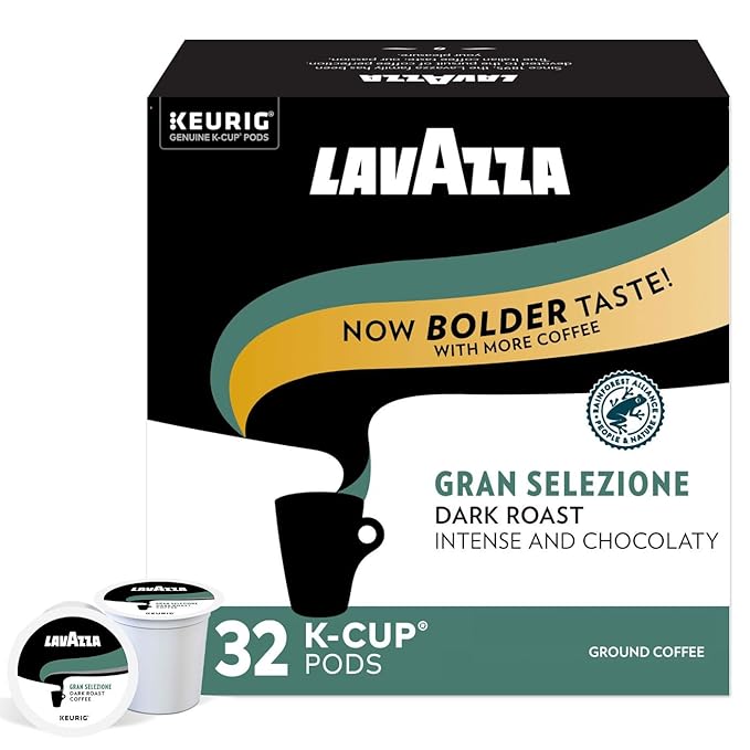 Lavazza Single-Serve Coffee K-Cups for Keurig Brewer, Gran Selezione 32 Count Authentic Italian, Value Pack, 100% Arabica, Rainforest Alliance Certified 100% sustainably grown