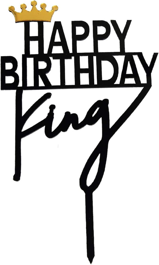 ZHENGYE crown king Birthday Cake Topper Acrylic Decorations