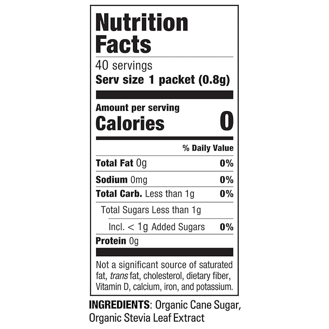 Organic Stevia In The Raw, Plant Based Zero Calorie Natural Sweetener, Sugar Substitute, Sweetener for Coffee, Hot & Cold Drinks, Non-GMO, Vegan, Gluten-Free, 40 Count Packets (Pack of 5)