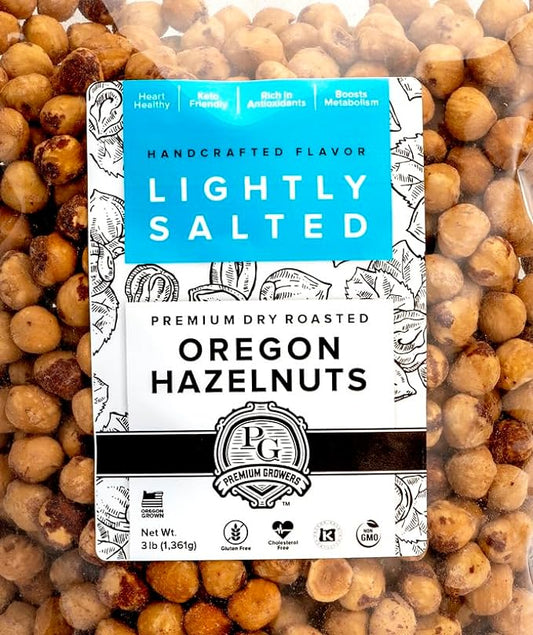 Oregon Farm To Table - Hazelnuts from Premium Growers - Dry Roasted - Lightly Salted ??Kosher Certified (3lb, Lightly Salted)