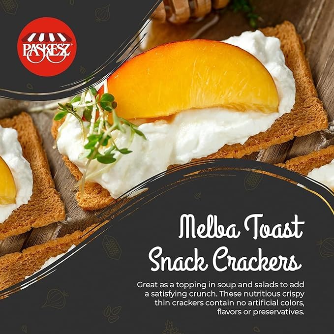 Only Kosher Candy Spelt Melba Toast Flatbread Crackers Kosher Parve with No Artificial Flavor, Fresh Natural Ingredients, Kosher Certified Delicious Snack Crackers (Pack of 3)