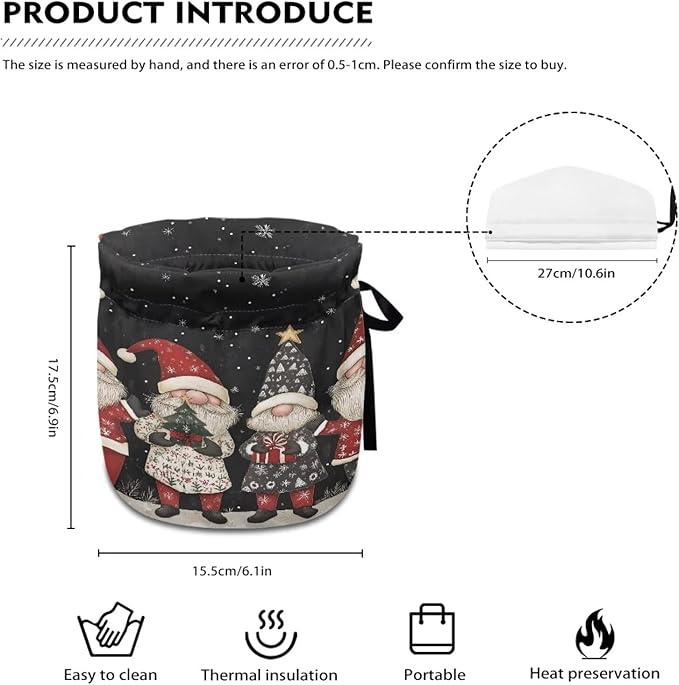 Christmas Gnome Tea Cozy for Teapot Insulated for Keeping Warm Kitchen Home Decorative Accessories Keep Warm Tea Kettle dust Cover for Machine Washable