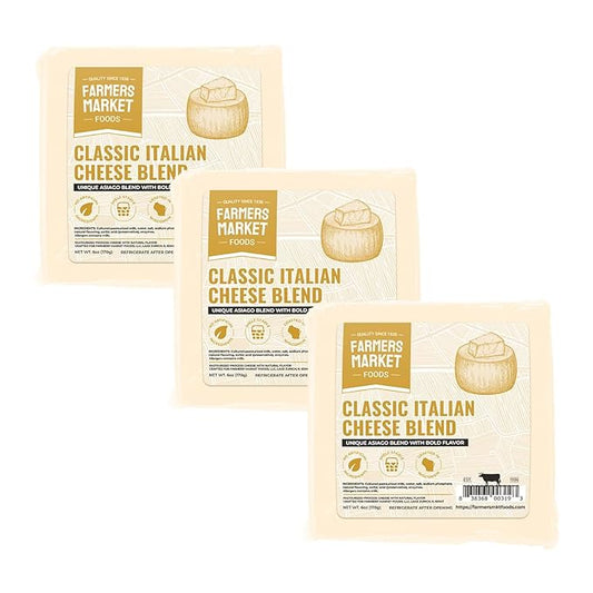 Farmers Market, Gluten Free, Keto, Paleo, Low Sodium, Zero Sugar, Wisconsin Cheese Gift Sets, 3-Pack, Classic Italian Cheese Blend