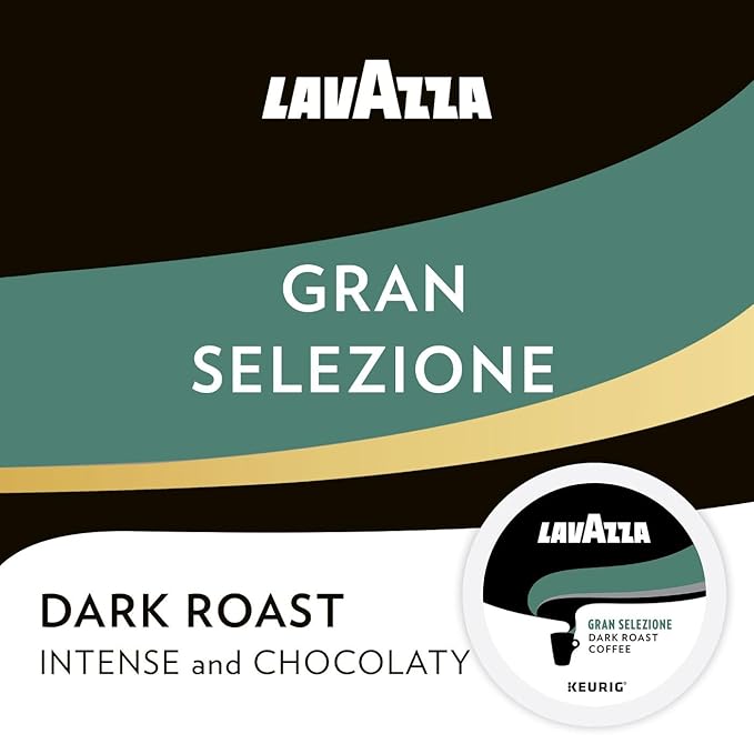 Lavazza Single-Serve Coffee K-Cups for Keurig Brewer, Gran Selezione 32 Count Authentic Italian, Value Pack, 100% Arabica, Rainforest Alliance Certified 100% sustainably grown