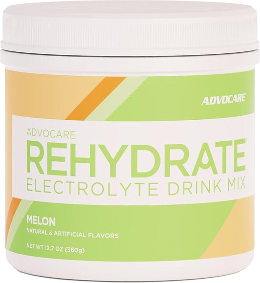 AdvoCare Rehydrate Electrolyte Drink Mix - Hydration & Recovery Drink with Sodium, Potassium & More - Melon - 12.7 oz