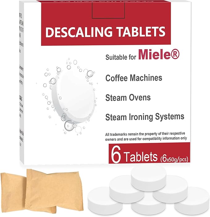 Descaling Tablets Suitable for Miele Coffee Machines, Steam Ovens (12 Count)