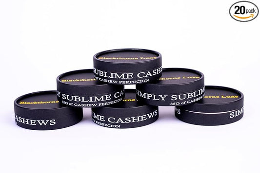 Simply Sublime Cashews, Roasted Lightly Salted ??20 x 1.2oz Single Servings ??Jumbo, Hand Sorted & Flame Roasted with Himalayan Pink Salt ??Gourmet Snack for Bourbon, Tequila, Champagne - 24oz