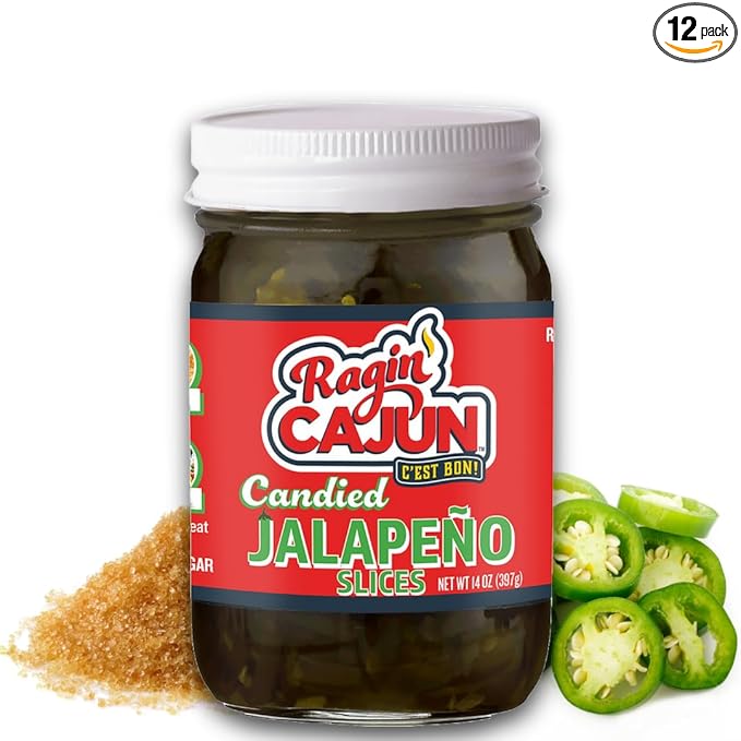Candied Jalape챰o Slices 12 fl oz Ragin' Cajun Foods (Pack of 12)